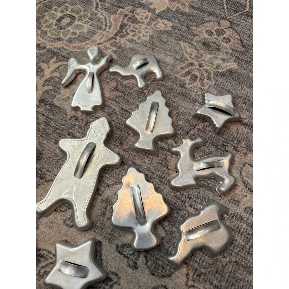 Vintage Aluminum Cookie Cutters Christmas Mid Century